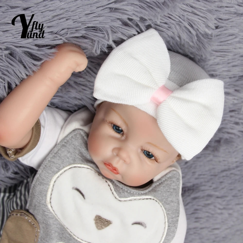 Yundfly Comfortable Warm Knitting Cotton Newborn Hats Cute Striped Bowknot Baby Cap Infant Headwear Hair Accessories Photo Props