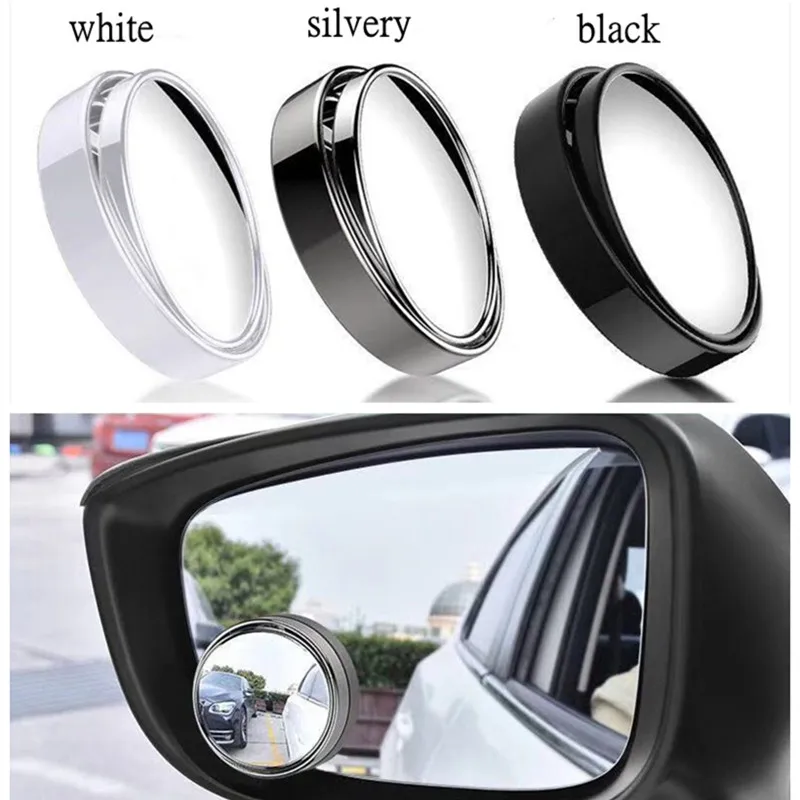 2 PCS Car 360 Wide Angle Round Convex Mirror Car Vehicle Side Blindspot Blind Spot Mirror Wide Rear View Small Round Mirror