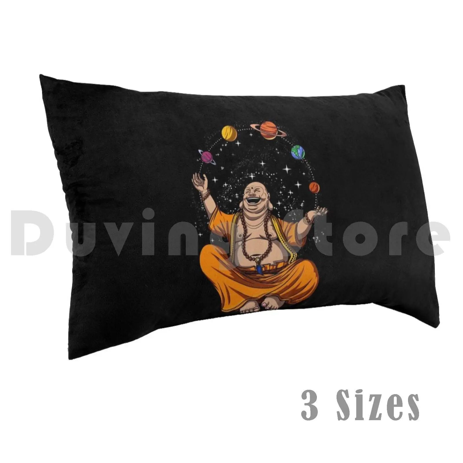 Buddha Juggling Space Planets Pillow Case Printed 35x50 Yoga Meditation Zen Spiritual Buddhism Buddhist Yoga