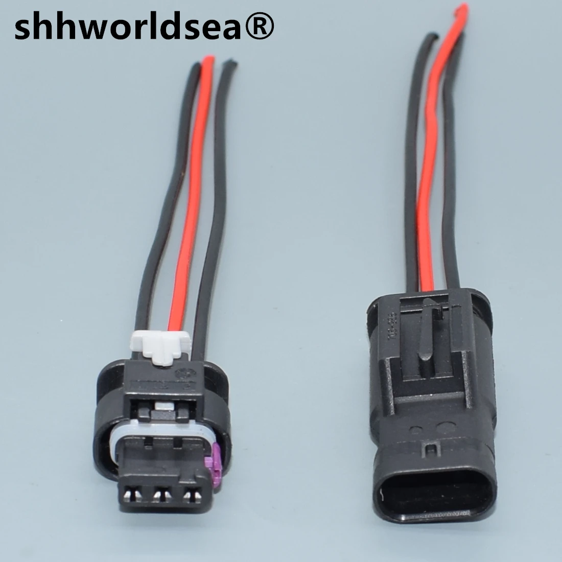 shhworldsea 3 pin 1.2mm male female auto electronic waterproof connector plug 1718653-1 for VW Audi 4F0973703A 4F0973703