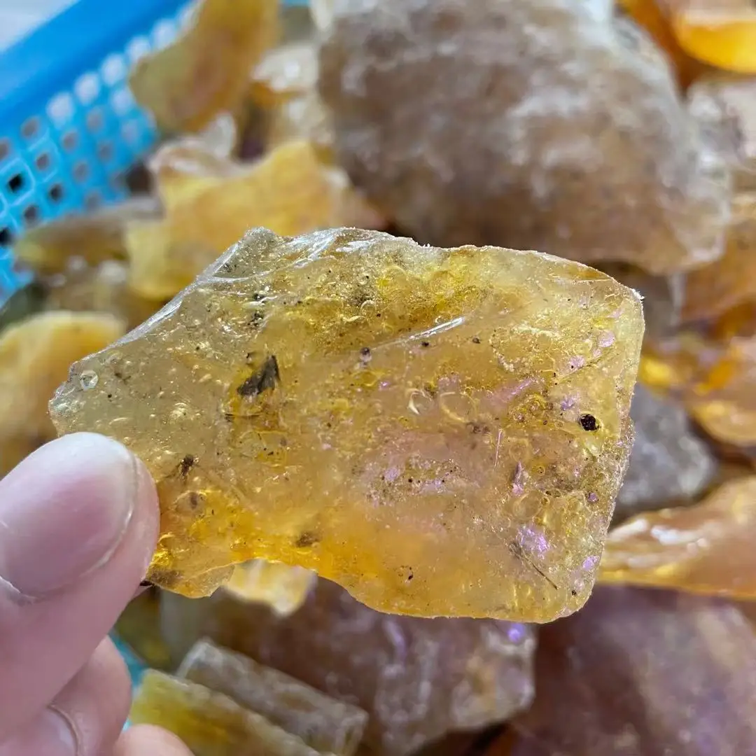 20-200g Natural Baltic Amber Loose Gemstone Rough Raw Stone Natural Resin Mineral Specimens