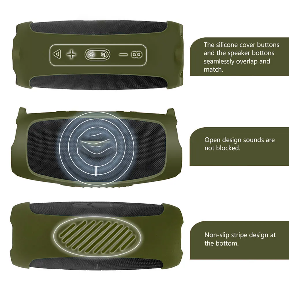 シリコントラベルケース,Jbl充電ストラップ付き,5保護シェル,ワイヤレスBluetooth互換スピーカーアクセサリー