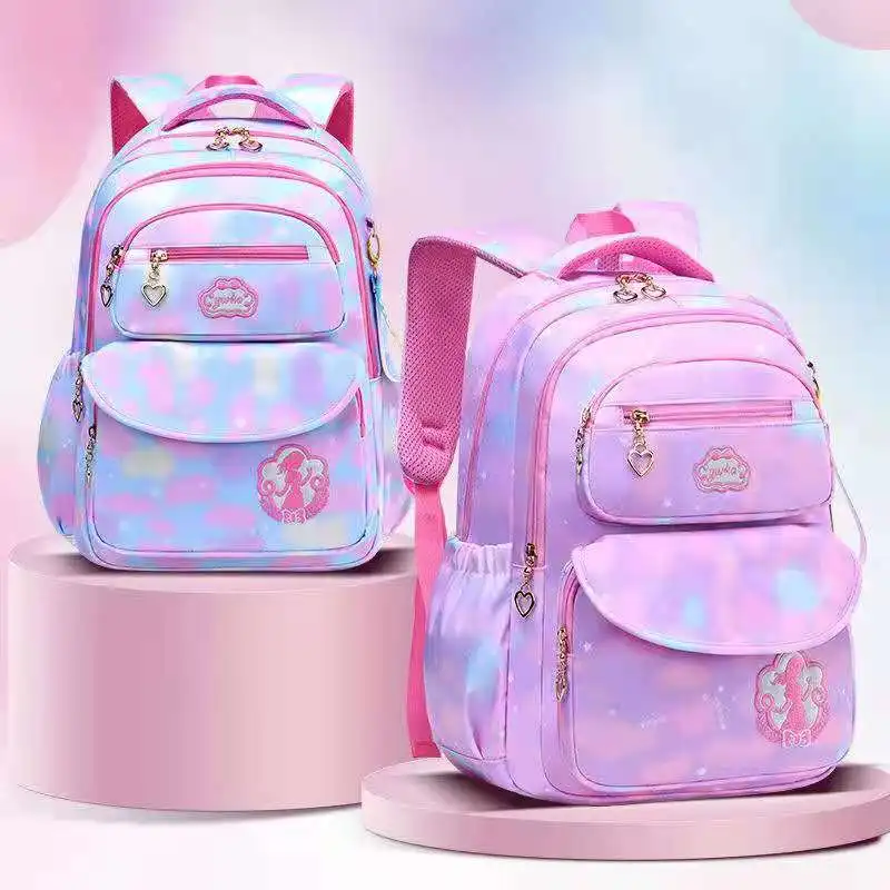 2021 Nieuwe Causale Schooltassen Voor Meisjes Primaire Student Schouder Orthopedische Rugzak Grote Capaciteit Water Proof Licht Mochila