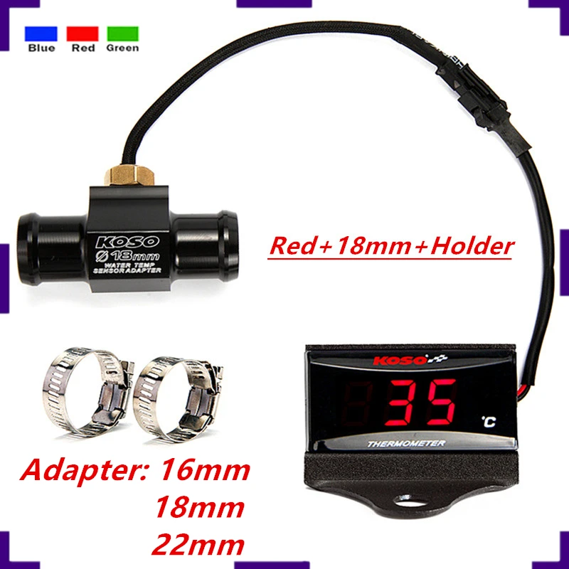 Scooter And Racing Motorcycle KOSO Water Temperature For XMAX250 300 NMAX  CB500X Sensor Temperature Water Temp Adapter & Holder