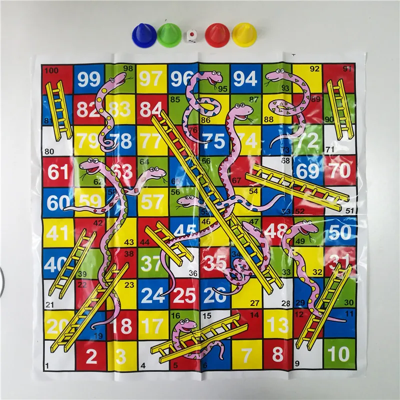 Plastic Board Game Snake Ladder Flying Chess Set Portable Board Family Party Game Educational Kids Children Toys