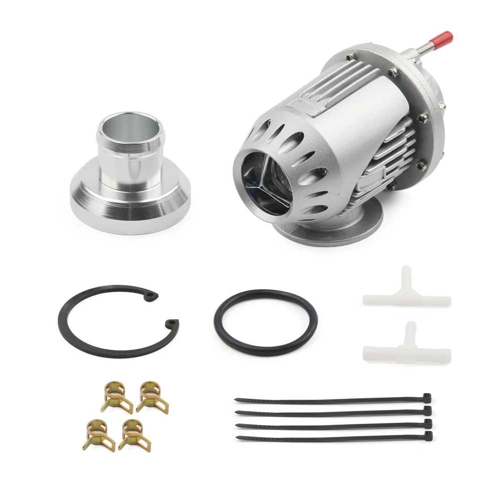 Universal Bov Turbo Blow Off Valve Bov with Adapter Flange With Original box and instructions BLACK/SILVER