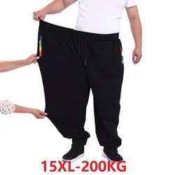 spring summer Men Pants 12XL 10XL 14XL 15XL Elastic Waist Plus Size Sweatpants Loose Casual Big Size Black Joggers elastic pants