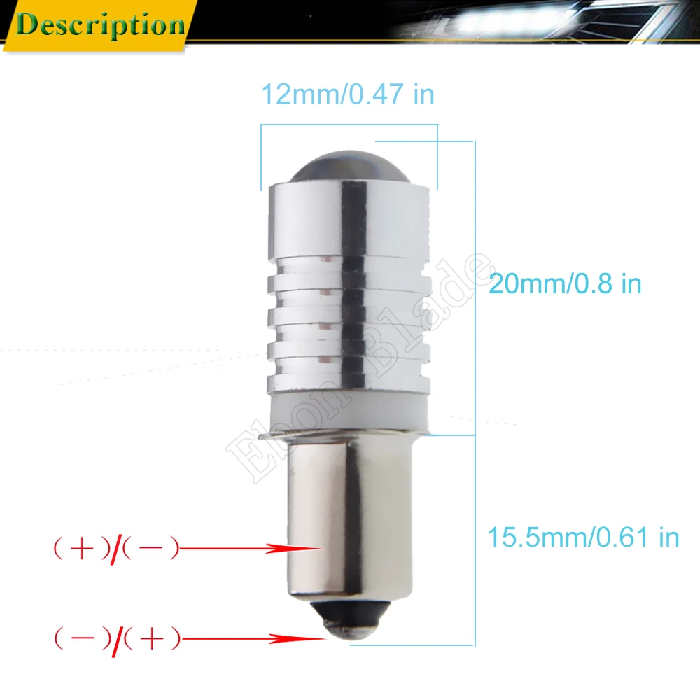 2PCS P13.5S Base PR2 High Power 3W LED Upgrade Bulb for Maglite Replacement Bulbs Led for 10v 12v 15v 18v 24v Flashlights Torch view 3