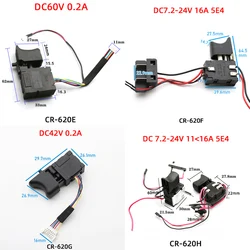 DC 7.2 V-24 V 16A Electric Drill Control Switch Cordless Trigger Switch With Small Light for Power Tools Electric Drill Switch