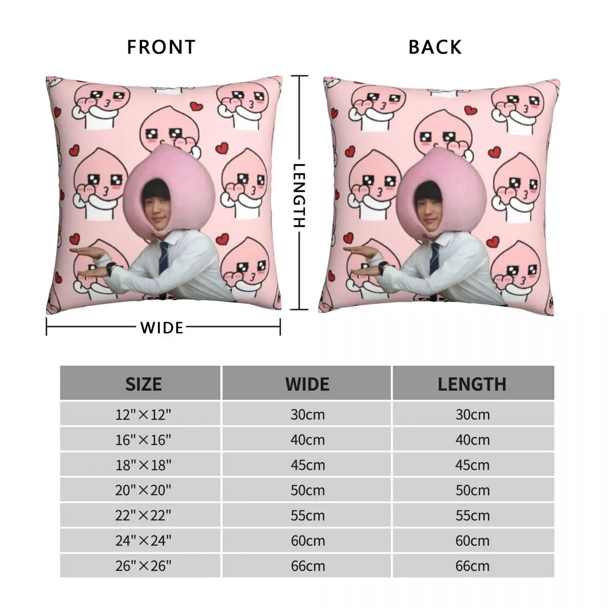 Got7 Jinyoung Apeach Square Pillowcase Polyester Linen Velvet Zip Decor Throw Pillow Case Sofa Cushion Cover 18