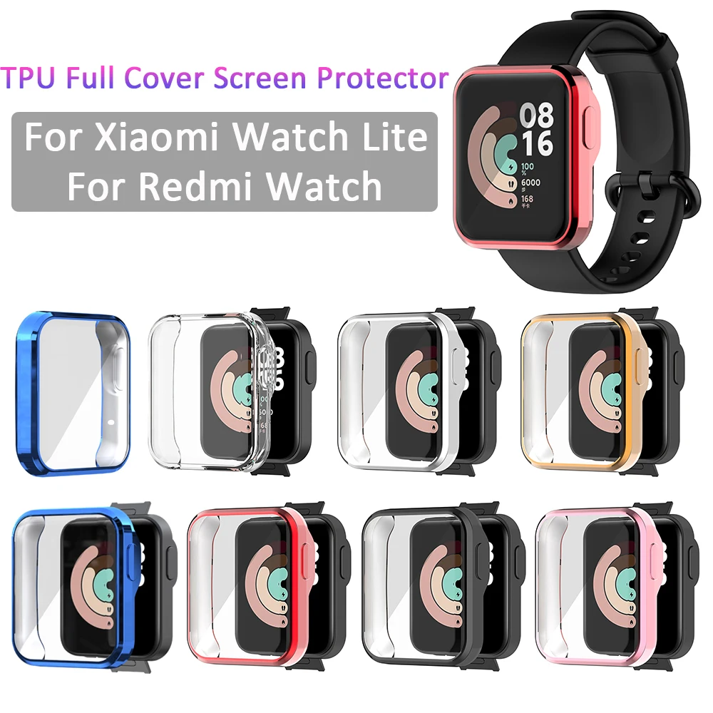 Soft Colorful TPU Case Watch Protector Case Screen Protective Cover Skin Shell for -Xiaomi Mi Watch Lite Redmi Watch Accessories