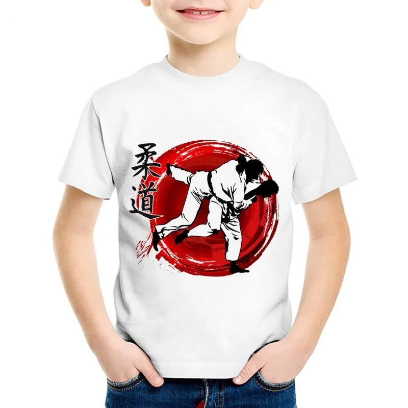 2021 New Kids Fashion Print Judo Funny T-shirts Children Cool Summer Baby Casual Clothes Short Sleeve Tees Tops for Boys/Girls