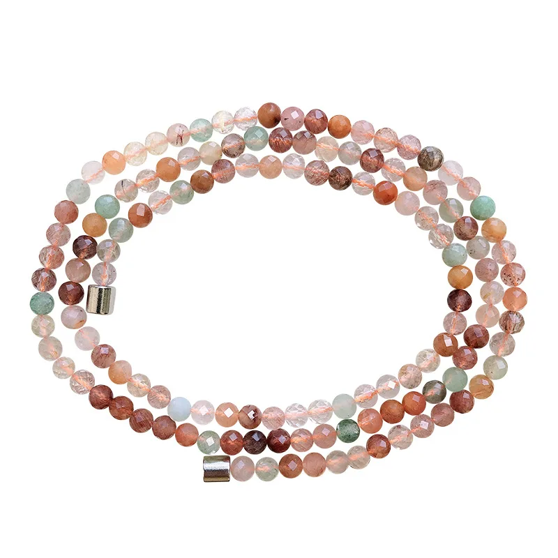 

Color Hair Natural Crystal Necklace Faceted Beads Bracelets For Women Girl Birthday Gift Three Circle Bracelet Fashion Jewelry