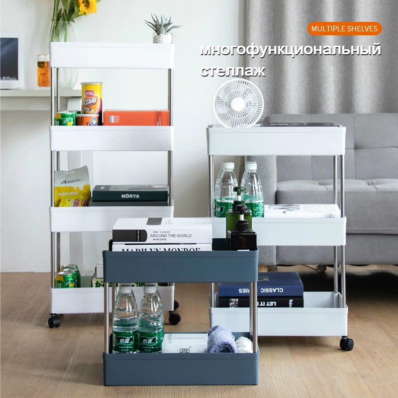 

Organizer for kitchen shelf storage and order mobile trolley for kitchen bathroom rack for home cleaning