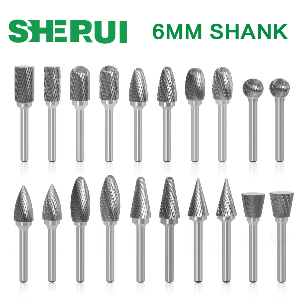 6MM Metal Drawing Tungsten Carbide Milling Cutter Rotary Tool Burr CNC Engraving Abrasive Tools Metalworking Milling Polishing