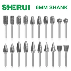 6MM Metal Drawing Tungsten Carbide Milling Cutter Rotary Tool Burr CNC Engraving Abrasive Tools Metalworking Milling Polishing