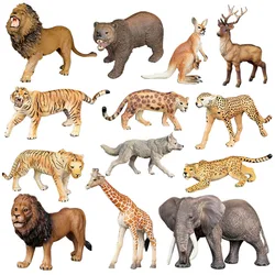 Zoo Animal crocodile hippo deer leopard wolf giraffe panda lion tiger Model Action Figures Educational toys Gift For Kids