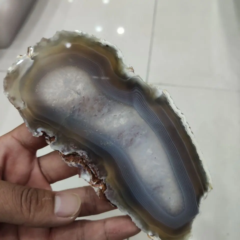 1pcs 130g Large NATURAL Agate Slice Geode Polished Crystal Quartz
