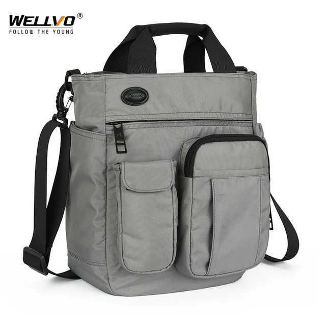 Męska wielofunkcyjna torba na ramię otwór słuchawkowy wodoodporna nylonowa torba podróżna dużych woreczki strunowe do przechowywania XA11C