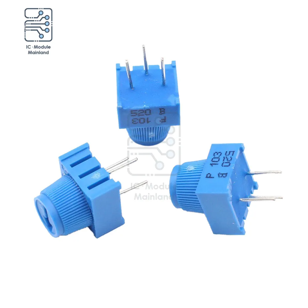 3386P-1-103 Tông Đơ Cắt Chiết Áp 10K Ohm Có Núm 3Pin Độ Chính Xác Cao Thẳng Đứng Có Thể Điều Chỉnh Trimpot Điện Trở