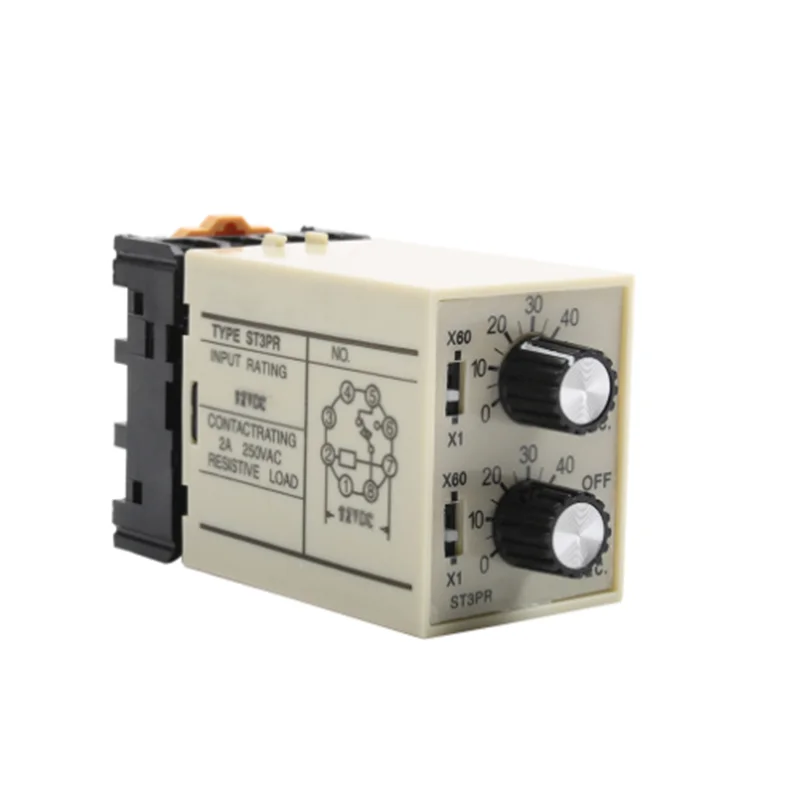 ST3PR electrical time relay Electronic Counter relays digital timer relay with socket base AC 36V/110V//380V DC24V