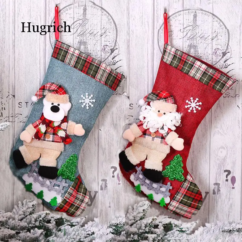 New Year Gifts Bag Christmas Stocking Noel for Home Navidad Socks Xmas Tree