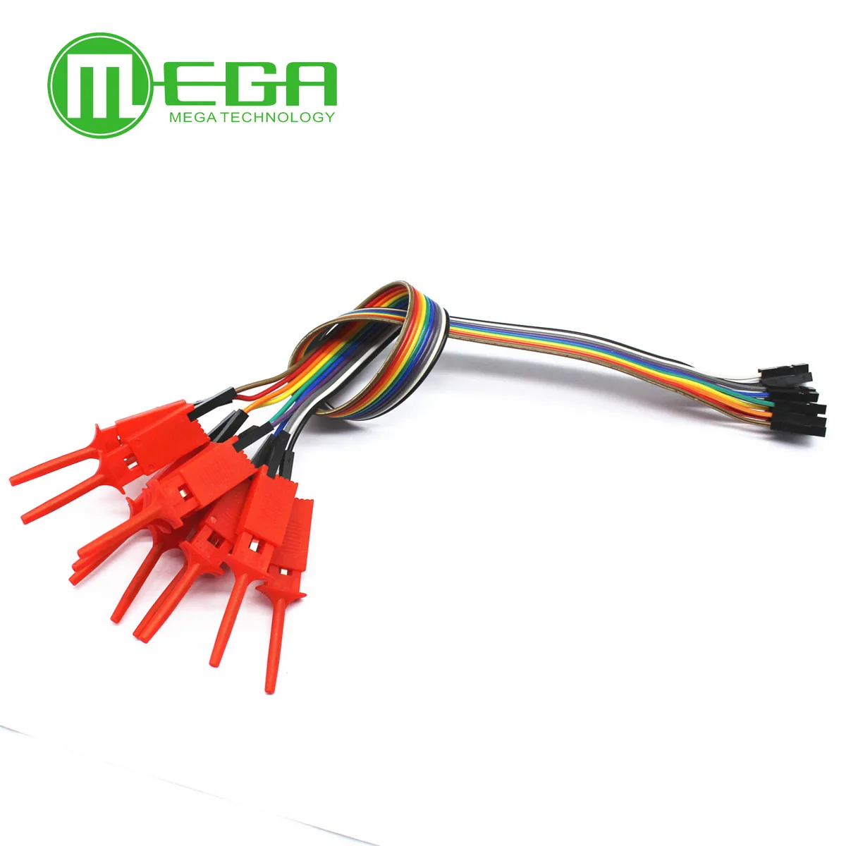 10pin  High Efficiency Test Hook Clip Logic Analyzer Cable Gripper Probe Test Clamp Kit For USB 24M 8CH Alligator clip