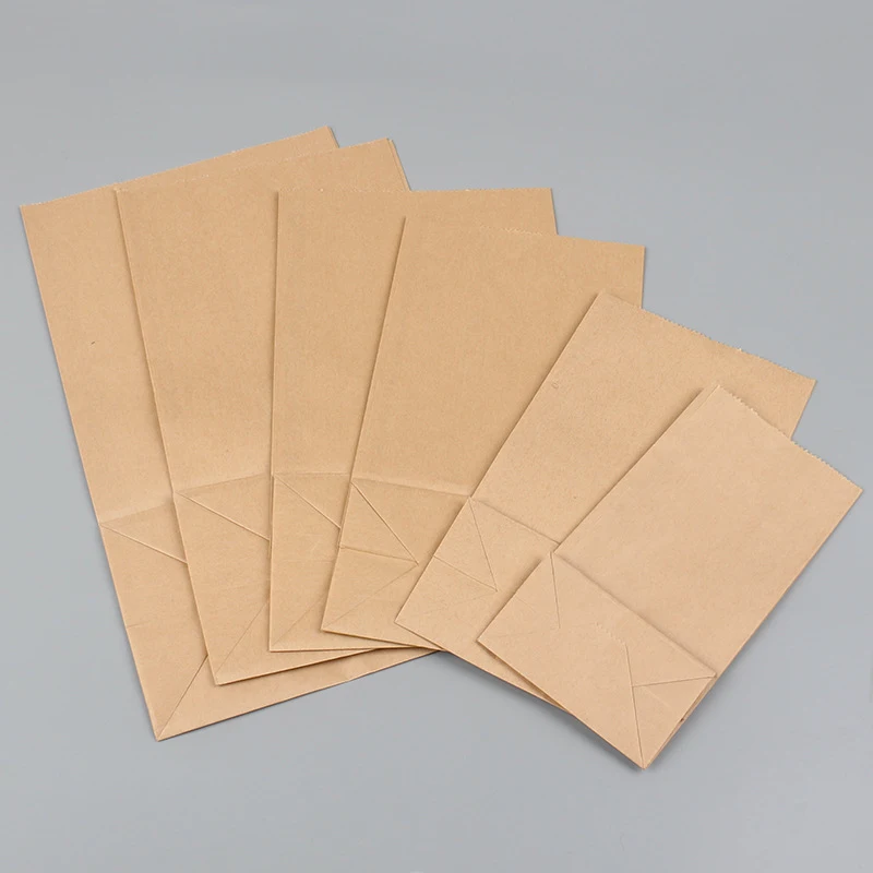 

Takeaway Packaging Bag Packaging Bag Bread Bag Square Bottom Food Coating Storage Oil-proof Kraft Paper Bag