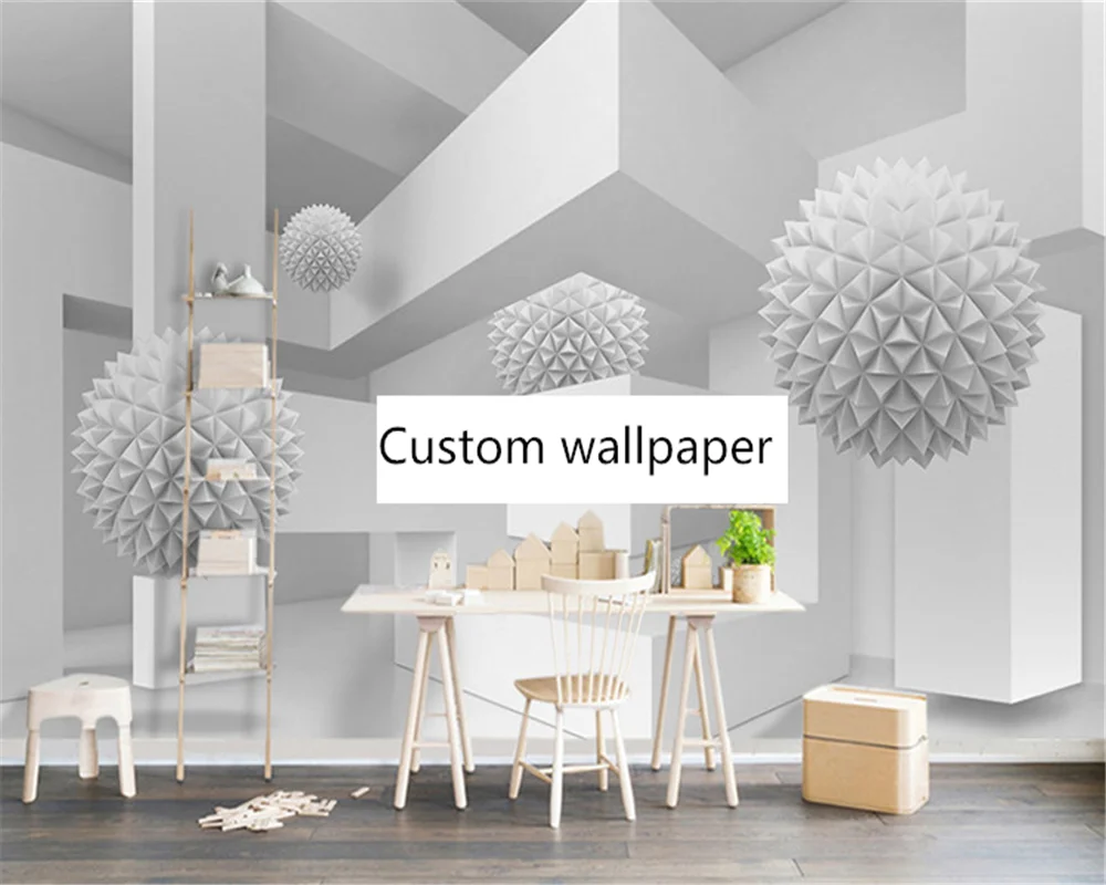 

beibehang Customized modern new wallpaper 3d three-dimensional sphere European architectural space TV background papier peint