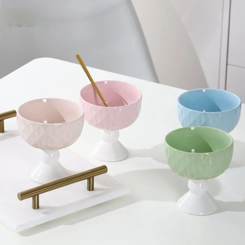 

Creative ceramic goblet dessert pudding cup color ceramic ice cream cup jelly cup fruit salad cup