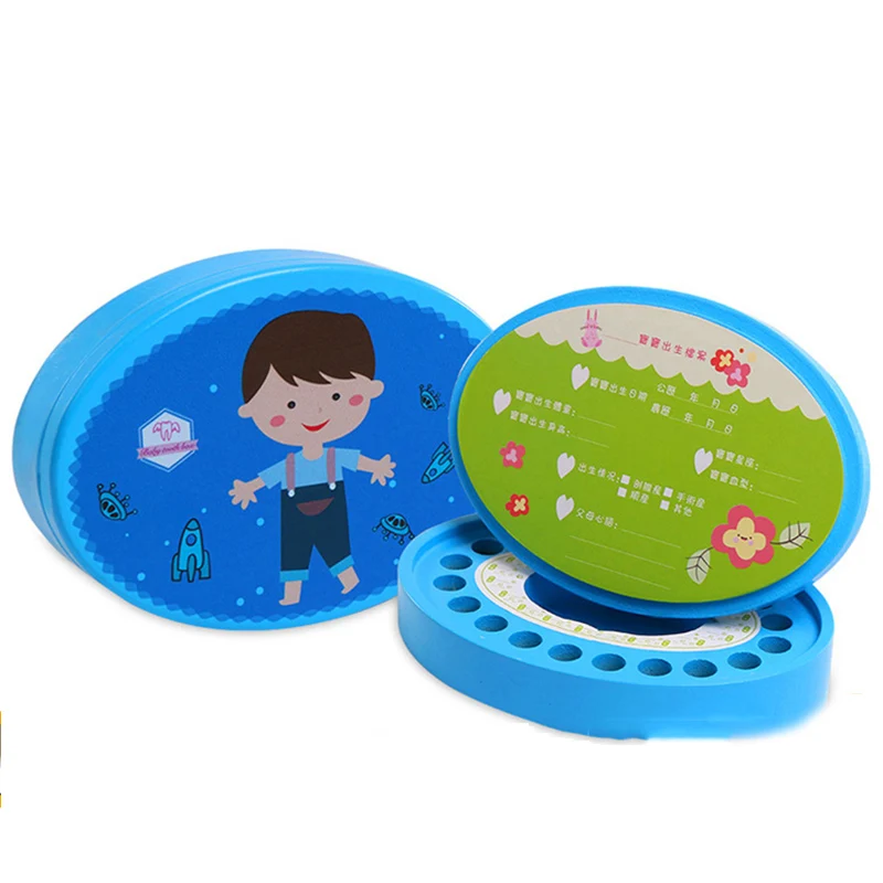 Bé Răng Hộp, Hình Bầu Dục Gỗ Trẻ Em Keepsake Người Tổ Chức Cho Răng Bé, Dễ Thương Trẻ Em Răng Bình Chứa