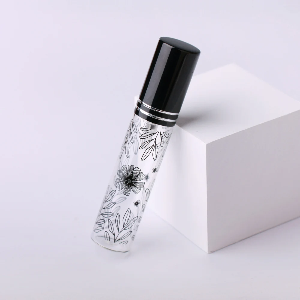100 Teile/los 10ml Klare Glas Zerstäuber Flasche Farbige Punkte Aluminium Kappe Spray Parfüm Flasche Reise Flaschen Behälter