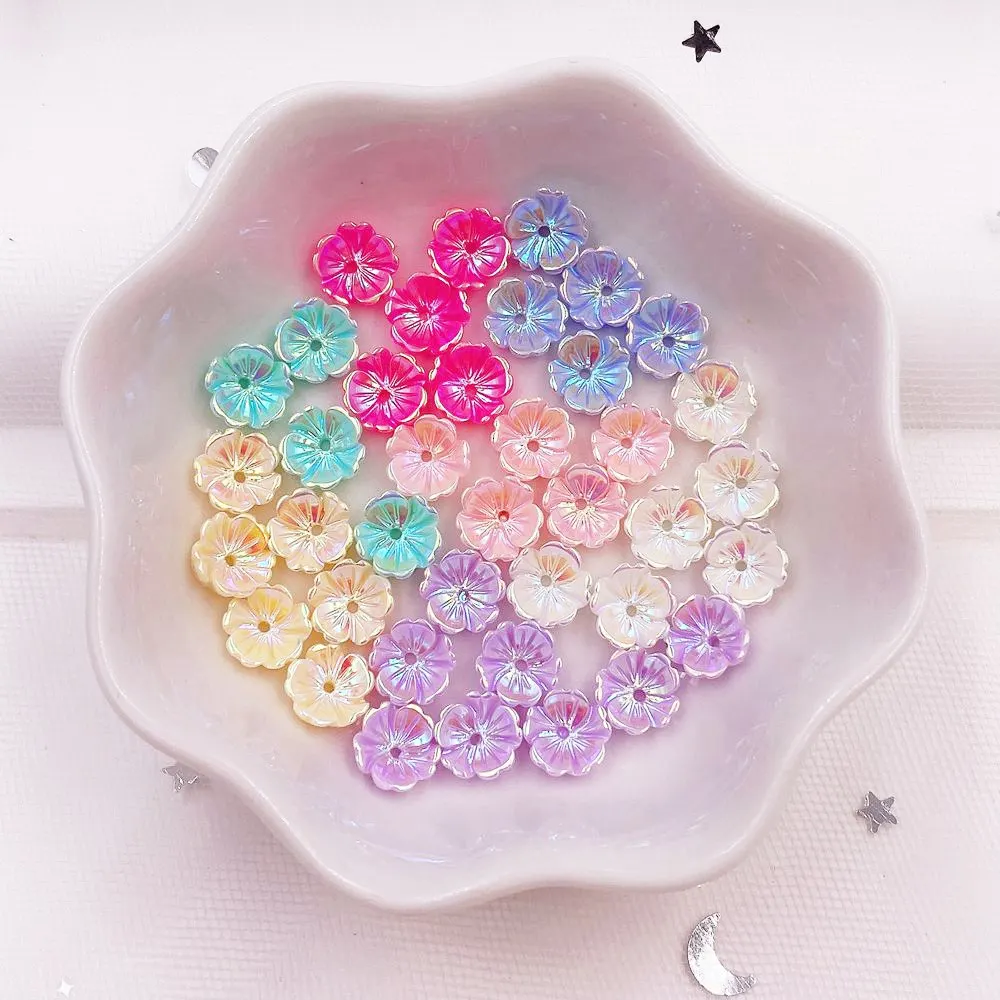 New 8mm Mini Colorful 3D Flower Nail Art Rhinestone 1 Hole Applique buttons Scrapbook DIY Manicure Accessories Embellishment L07