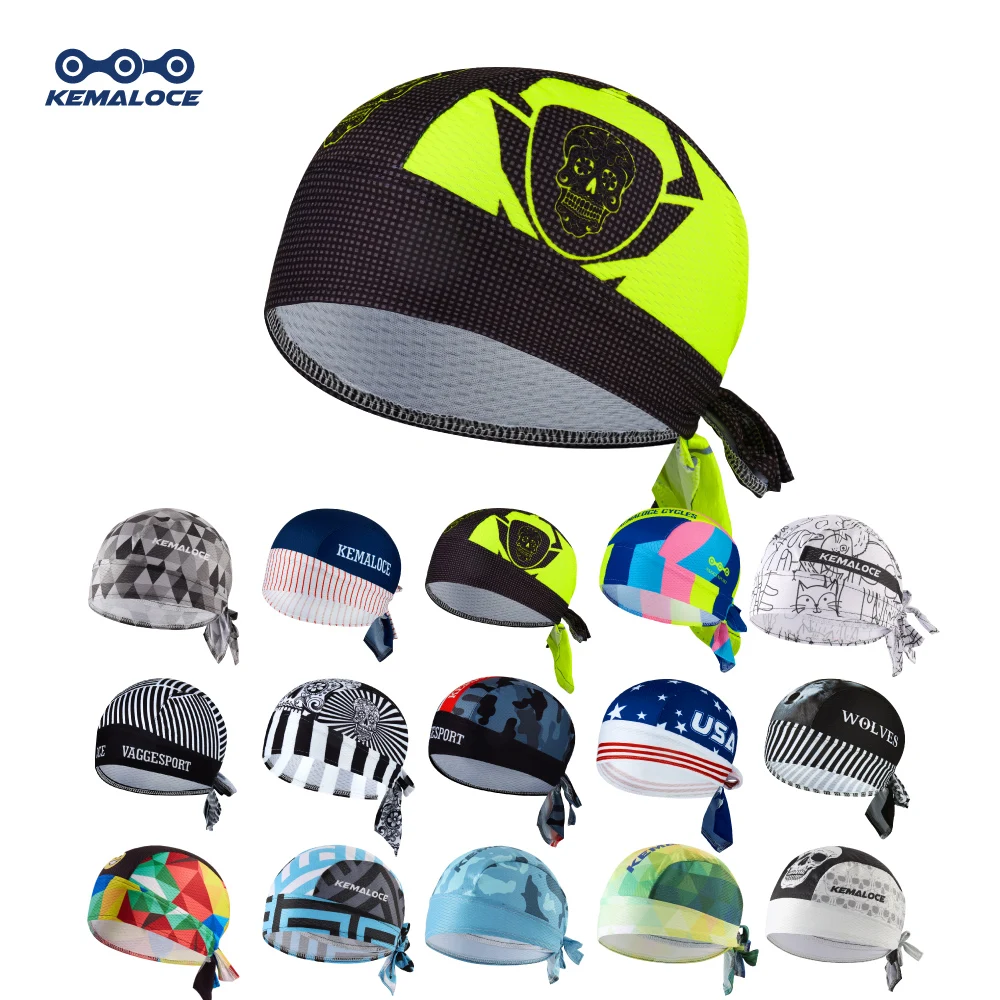 KAMALOCE 2022 Hot Selling Sublimation Skull Bike Cap Pro Team Bicycle Fluorescence Yellow Mtb Cycling Bandana