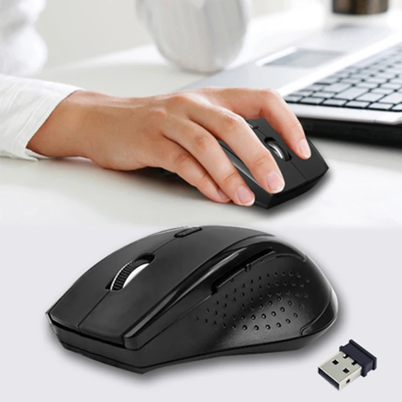 2.4GHz Wireless Mouse 1200DPI Optical Gaming Mouse Wireless for Laptop 6 Keys Mice with USB Receiver