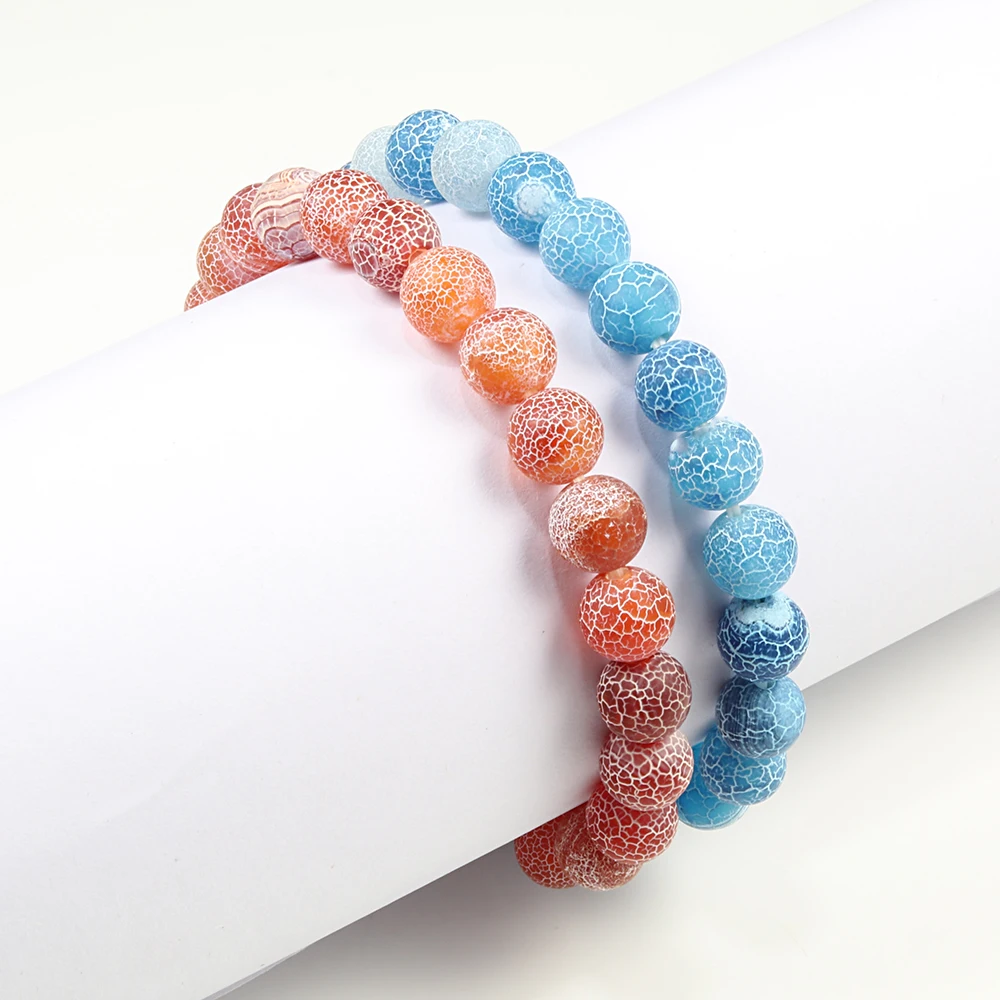 Charm Weathered Stone Bracelets Natural Stone Handmade Elastic Beaded Bangles Vacation Jewelry Gift for Women Homme Dropshipping