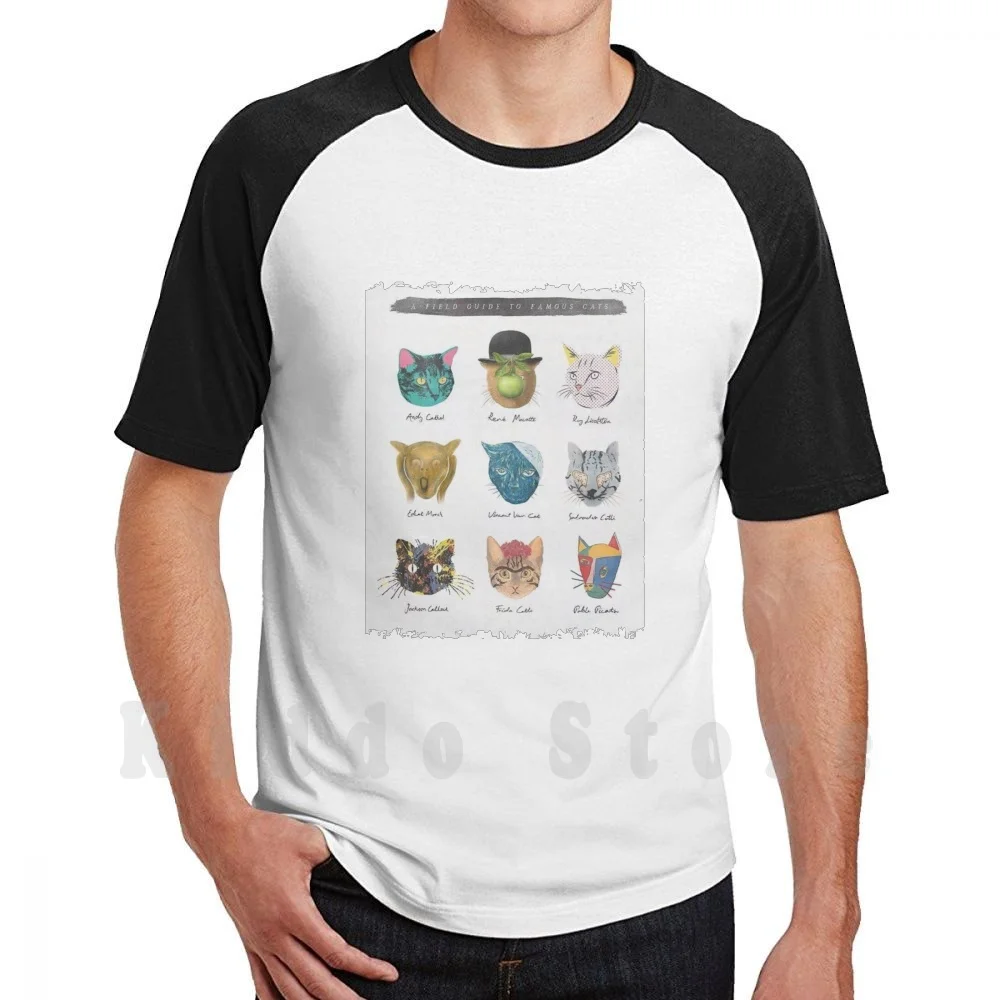 Famous Cats T Shirt Men Cotton Cotton S-6xl Cat Cats Salvador Dalì Vincent Van Gogh Edward Munch Pablo Picasso Rene Magritte