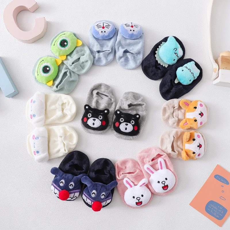 2022 Disney Baby Socks Cute Invisible Socks Cartoon Mickey Stitch Pooh Cotton Socks Doll Socks Wholesale Socks for Girls