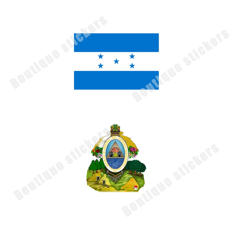 Honduras Flag National Emblem Sticker Waterproof Bumper Window Windshield Fitting Personality Funny Cartoon Car Sticker