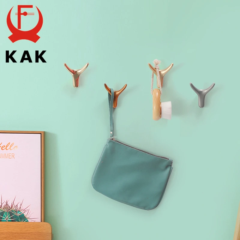 KAK Zinc Alloy Nordic Wall Hook Hanger Clothes Hook Coat Bag Hat Hanging Hooks Bathroom Kitchen Clothes Racks with Screws