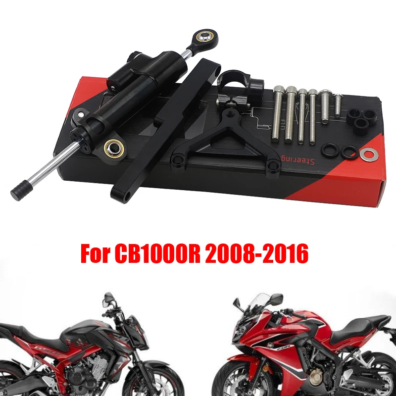 Motorcycle Aluminium Steering Stabilizer Damper Mounting Bracket Kit For HONDA CB1000R 2008-2016 2009 2010 2011 2012 2013 2014+