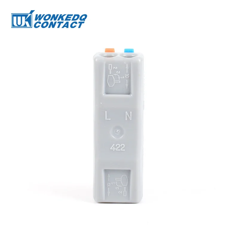 222 422/423 Compact Wire Connector Quick Push-in 4/6 Pin Splicing Terminal Block 28-12 AWG Electrical Wring Cable Connectors