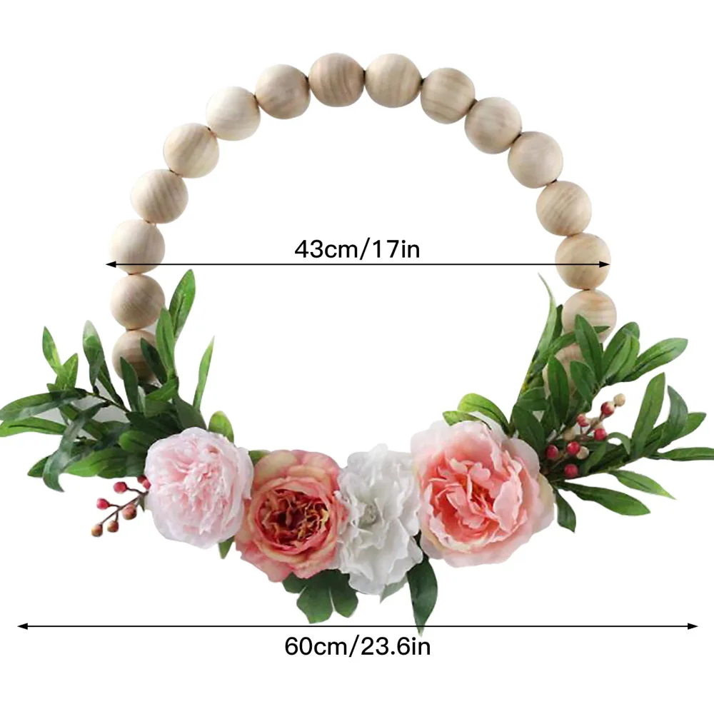 Decorations DIY Leaf Artificial Flowers Wall Hanging 30x40cm Linen Foam Hemu Beads 11.8Inch Party Home Supplies Peony Wreath