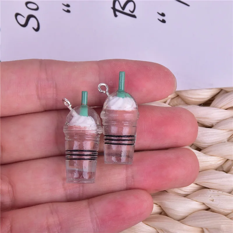 10pcs/pack Frappuccino  Drink Resin Charms Pendant  for DIY Earring  Keychain Jewelry Making