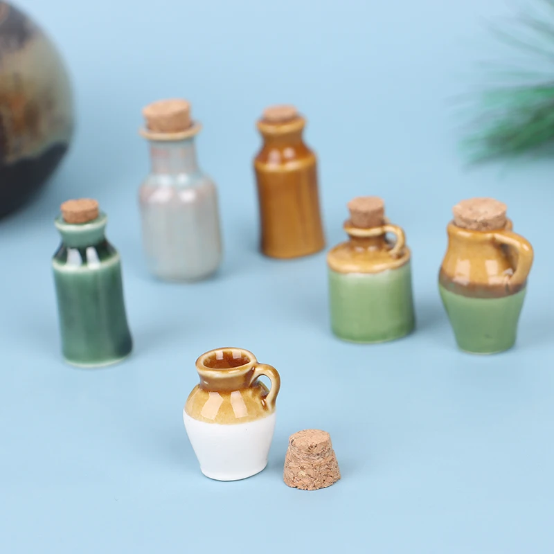 1Pcs 1:12 Dollhouse Miniature Ceramics Jar Seasoning Jar Kitchen Toy Home Decor
