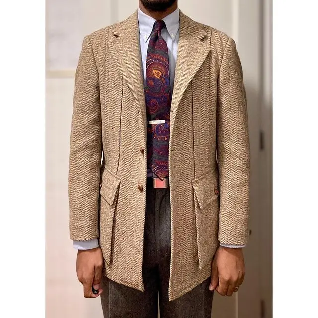 Esmoquin informal inteligente para hombre, Blazer con cinturón hecho a medida, traje de novio para fiesta de boda y negocios, 1 pieza