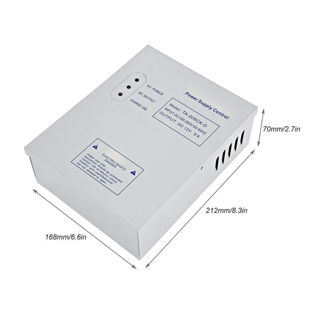 Door Access Control System Switch Power Supply AC 110~240V Delay Time Max 15 Second Frequency Power DC12V 5A 50W