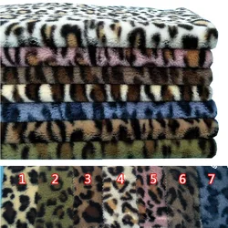 Leopard Print Plush Fabric Thick Faux Fur Knit Cloth Winter Warm Material DIY Sewing Clothing Home Textile Sold By Meter