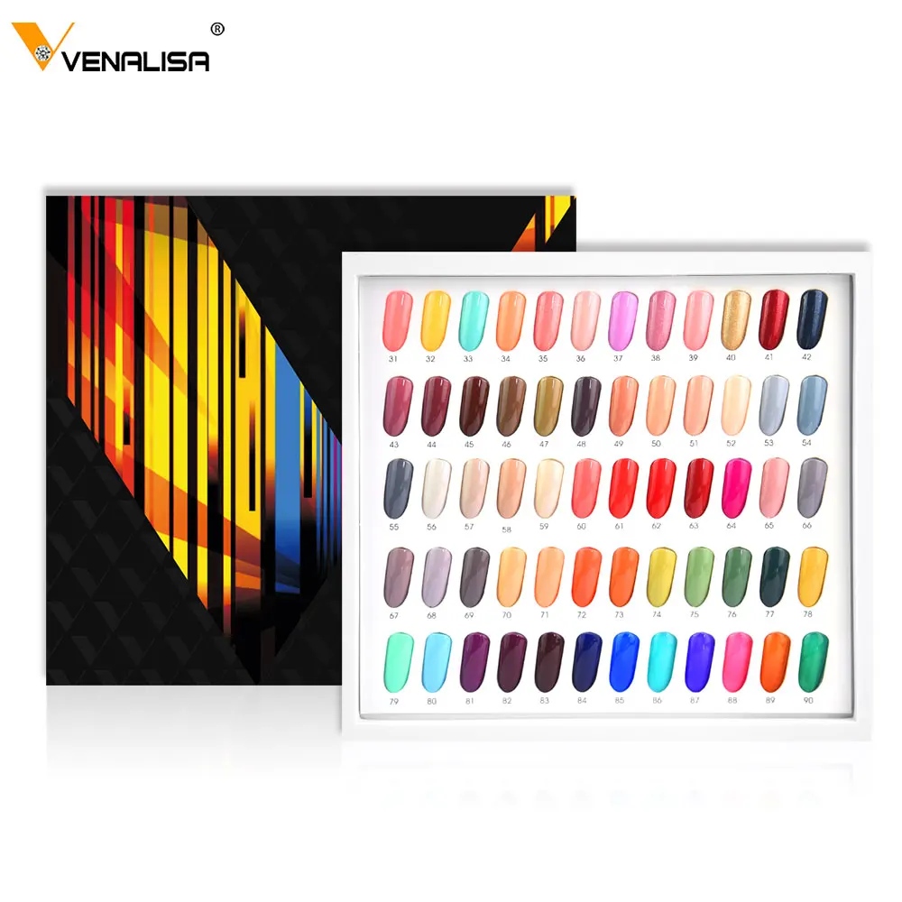 VENALISA False Nail Tips Color Board Nail Art Acrylic Nail Gel Polish Color Chart Palette Display Card Nail Polish Swatch