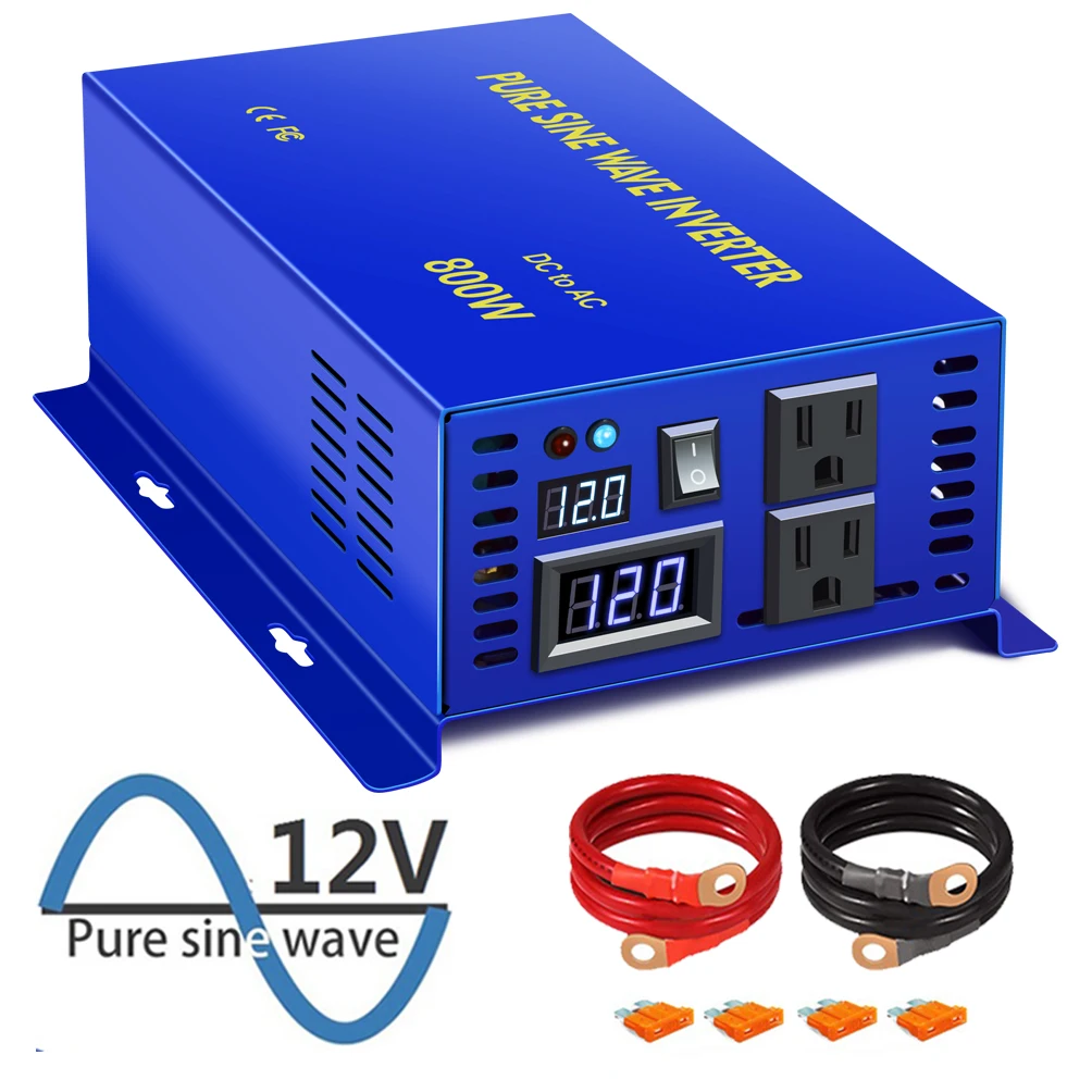 XYZ INVT Power Inverter Pure Sine Wave 800W 12v 24v 36v 48v DC to AC 120v 240V Converter Solar Power Inverters